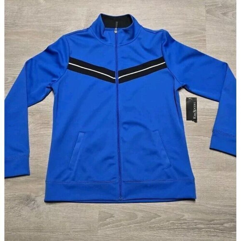 Kim Rogers Women's Blue Long Sleeve Track Jacket Size Medium